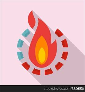 Fire burn calories icon. Flat illustration of fire burn calories vector icon for web design. Fire burn calories icon, flat style