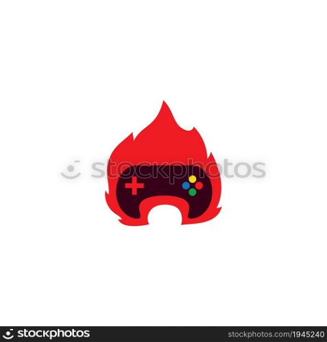 fire burn Joystick game illustration vector template