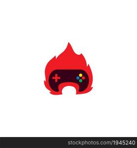 fire burn Joystick game illustration vector template