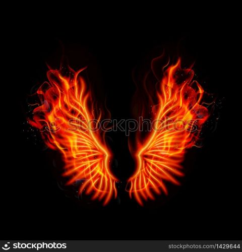 Fire burning wings