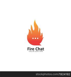 fire chat social media vector icon logo illustration design