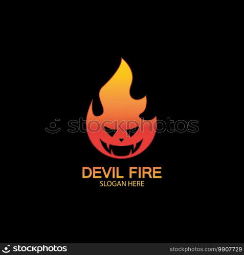 Fire Devil Logo Template vector icon