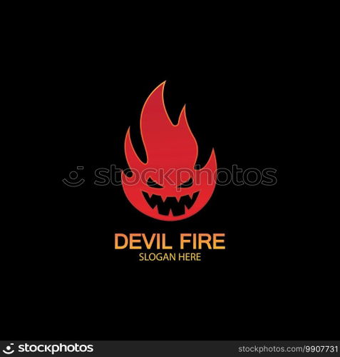 Fire Devil Logo Template vector icon