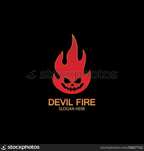 Fire Devil Logo Template vector icon
