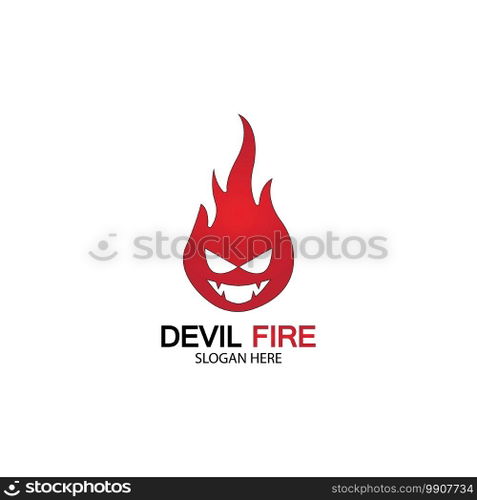 Fire Devil Logo Template vector icon