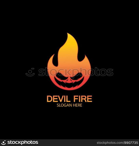 Fire Devil Logo Template vector icon