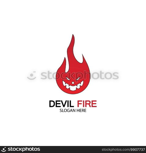 Fire Devil Logo Template vector icon