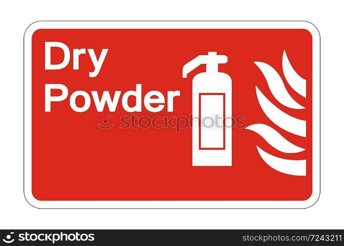 Fire Dry Powder Safety Symbol Sign on white background,Vector illustration