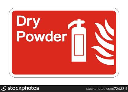 Fire Dry Powder Safety Symbol Sign on white background,Vector illustration