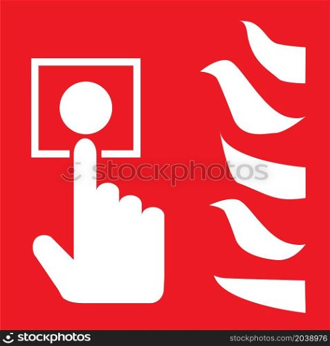 Fire emergency icon on white background. Fire safety sign. Fire alarm call point symbol. flat style.
