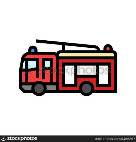 fire engine emergency color icon vector. fire engine emergency sign. isolated symbol illustration. fire engine emergency color icon vector illustration