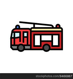 fire engine emergency color icon vector. fire engine emergency sign. isolated symbol illustration. fire engine emergency color icon vector illustration