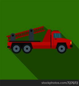 Fire engine icon. Flat illustration of fire engine vector icon for web. Fire engine icon, flat style