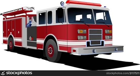 Fire engine ladder isolated on background. Vector illustration