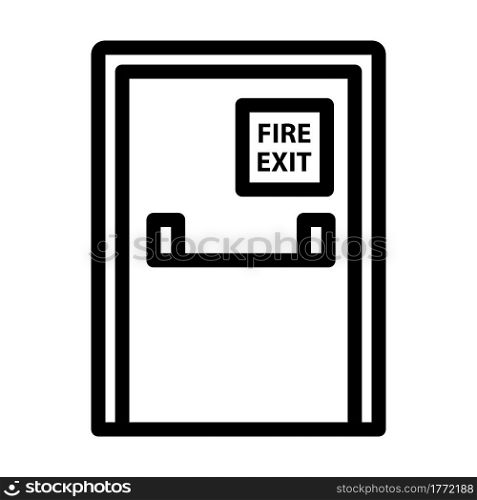 Fire Exit Door Icon. Bold outline design with editable stroke width. Vector Illustration.