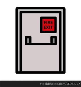 Fire Exit Door Icon. Editable Bold Outline With Color Fill Design. Vector Illustration.