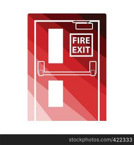 Fire exit door icon. Flat color design. Vector illustration.