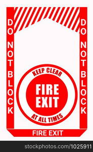 Fire Exit Floor Sign Bundle vector illustration eps 10