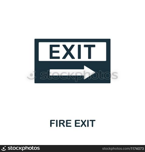 Fire Exit icon. Creative element design from fire safety icons collection. Pixel perfect Fire Exit icon for web design, apps, software, print usage.. Fire Exit icon. Creative element design from fire safety icons collection. Pixel perfect Fire Exit icon for web design, apps, software, print usage