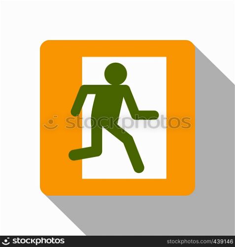 Fire exit sign icon. Flat illustration of fire exit sign vector icon for web. Fire exit sign icon, flat style