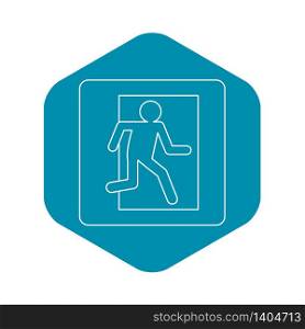 Fire exit sign icon in outline style isolated vector illustration. Fire exit sign icon outline