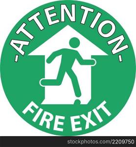 Fire Exit Sign On White Background