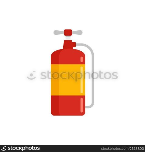 Fire extinguisher alarm icon. Flat illustration of fire extinguisher alarm vector icon isolated on white background. Fire extinguisher alarm icon flat isolated vector