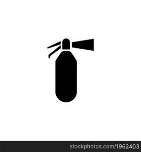 Fire Extinguisher. Flat Vector Icon. Simple black symbol on white background. Fire Extinguisher Flat Vector Icon