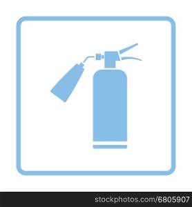 Fire extinguisher icon. Blue frame design. Vector illustration.