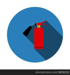 Fire Extinguisher Icon. Flat Circle Stencil Design With Long Shadow. Vector Illustration.