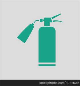 Fire extinguisher icon. Gray background with green. Vector illustration.