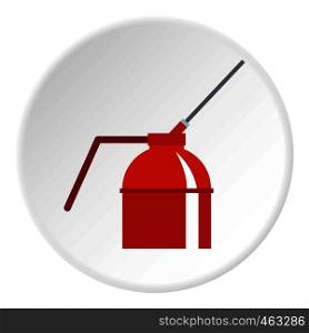 Fire extinguisher icon in flat circle isolated vector illustration for web. Fire extinguisher icon circle