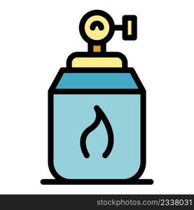 Fire extinguisher icon. Outline fire extinguisher vector icon color flat isolated. Fire extinguisher icon color outline vector