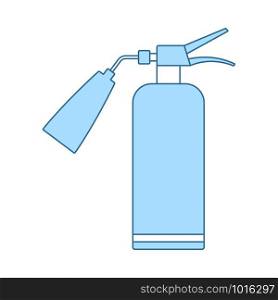 Fire Extinguisher Icon. Thin Line With Blue Fill Design. Vector Illustration.