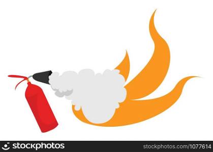 Fire extinguisher, illustration, vector on white background.