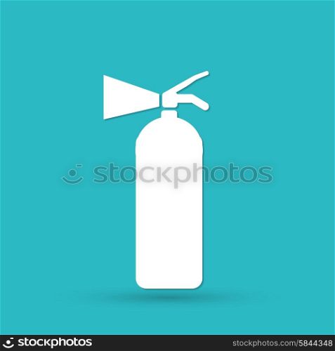 Fire extinguisher isolated on a blue background