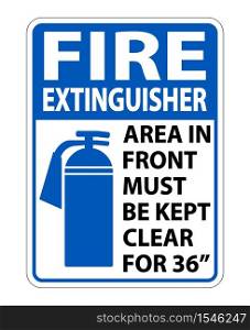 Fire Extinguisher Keep Clear Sign on white background,Vector illustration