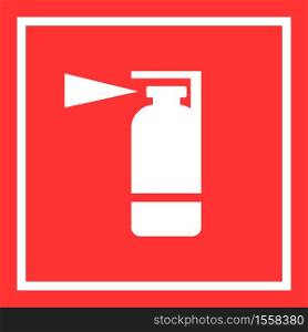 Fire extinguisher red vector banner. Sign firefighting on red background. Fire danger. Symbol of fire protection.. Fire extinguisher red vector banner. Sign firefighting on red background. Fire danger.