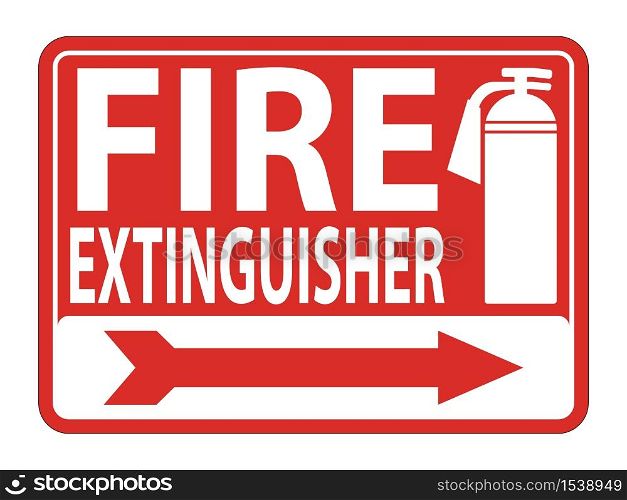 Fire Extinguisher Sign on white background,Vector Illustration