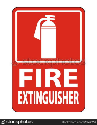 Fire Extinguisher Sign on white background,Vector illustration