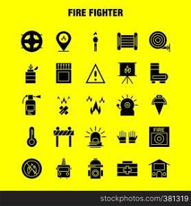 Fire Fighter Solid Glyph Icon for Web, Print and Mobile UX/UI Kit. Such as: Burn, Fighter, Fire, Fireman, Barrier, Board, Fighter, Fire, Pictogram Pack. - Vector