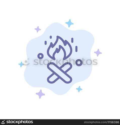 Fire, Fire Place, Canada Blue Icon on Abstract Cloud Background