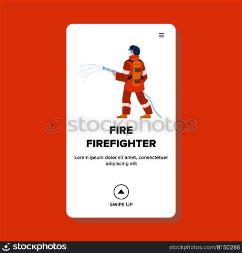 fire firefighter vector. fireman rescue, action, mask fire firefighter character. people flat cartoon illustration. fire firefighter vector