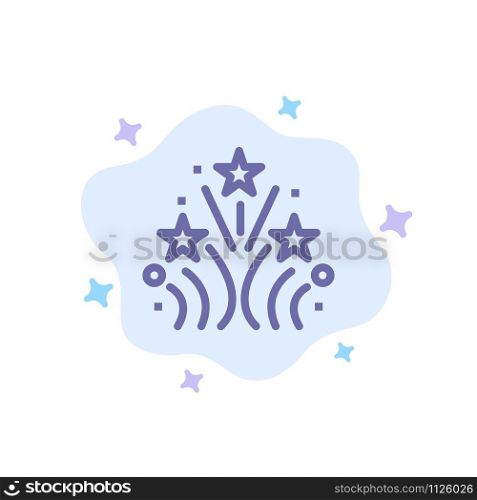 Fire, Firework, Love, Wedding Blue Icon on Abstract Cloud Background