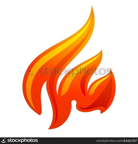 Fire flame 3d red icon. Fire flame 3d icon on a white background
