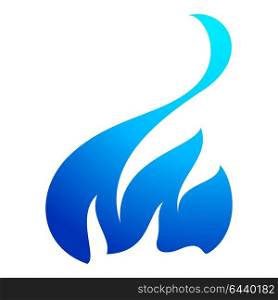 Fire flame blue icon. Fire flame blue icon on a white background
