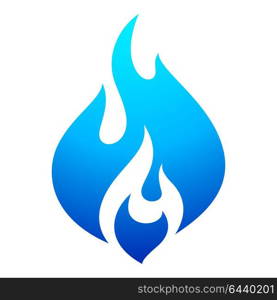 Fire flame blue icon. Fire flame blue icon on a white background