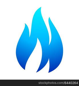 Fire flame blue icon. Fire flame blue icon on a white background