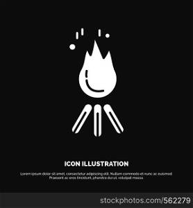 fire, flame, bonfire, camping, camp Icon. glyph vector symbol for UI and UX, website or mobile application. Vector EPS10 Abstract Template background