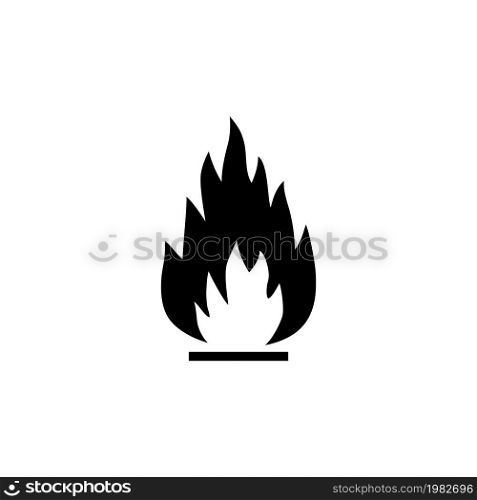 Fire Flame, Flammable. Flat Vector Icon illustration. Simple black symbol on white background. Fire Flame, Flammable sign design template for web and mobile UI element. Fire Flame, Flammable Flat Vector Icon